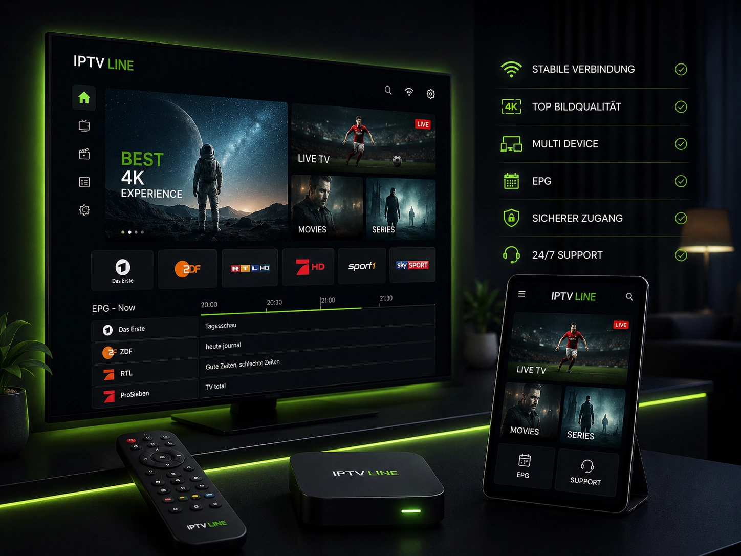 IPTV Line Auswahl prüfen – Stabilität und Kompatibilität am Fernseher